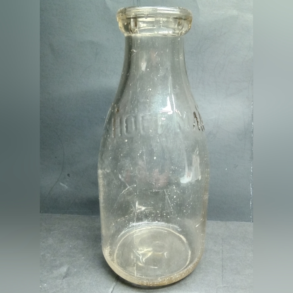 VTG Hoffman Dairy Embossed Quart Milk Bottle Prior 1930s Cambria/Blair County PA